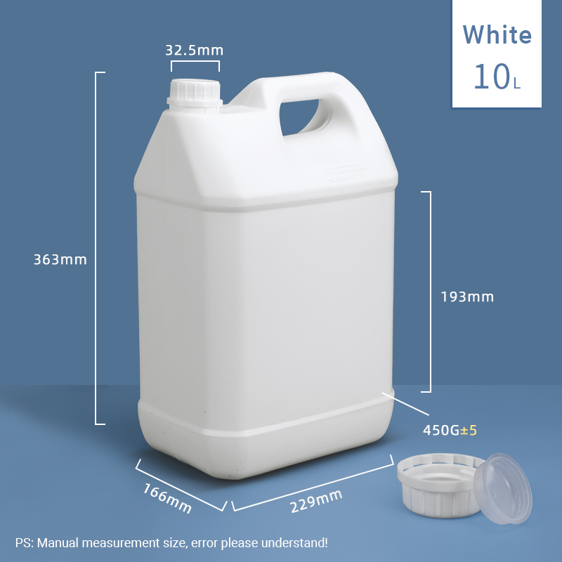 10L UN Approved Fluorinated F-Style Jugs HDPE Barrier Jerry Cans for Chemical & Solvent Packaging