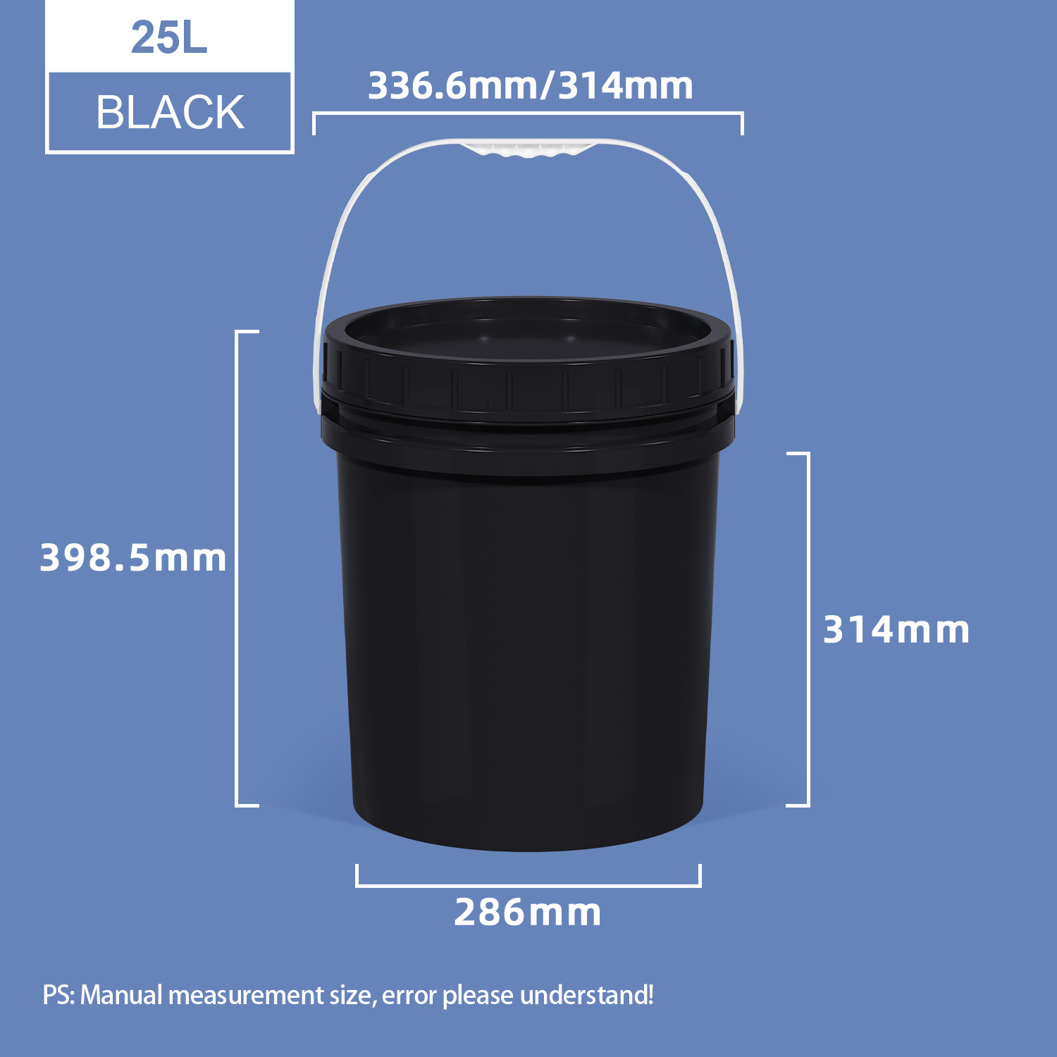 25L Screw Top Pail Plastic Buckets with Screw On Lid