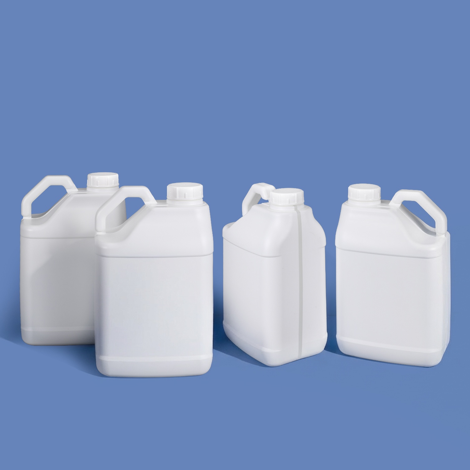 5L HDPE Plastic Square Jerry Can with Large Handle, Screw Cap, Foil Liner, Leakproof for Paint and Chemicals