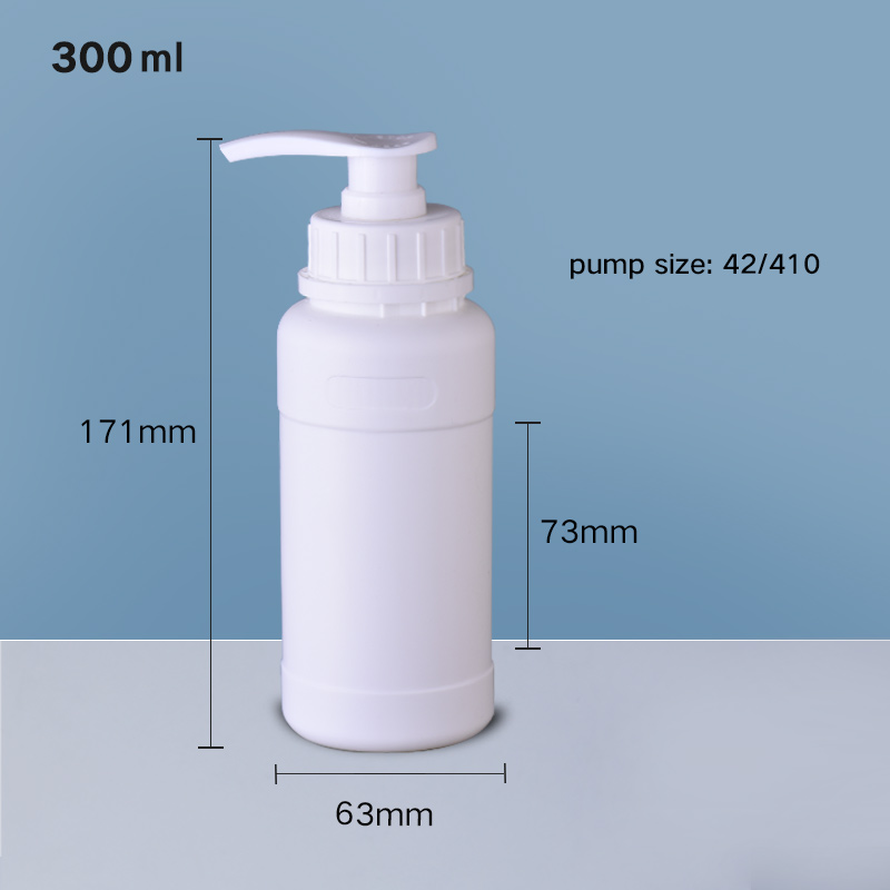 300ml HDPE round bottle with Pump