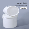 White Oval Paint Bucket with Handle And Lid for Mixing And Painting 