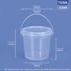 750ml 25 oz. Round Plastic Tubs & Buckets