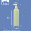 260ml Green Plastic Shampoo Bottles with Apricot Pump Cap