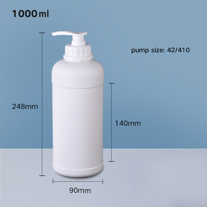 1000ml HDPE round bottle with Pump