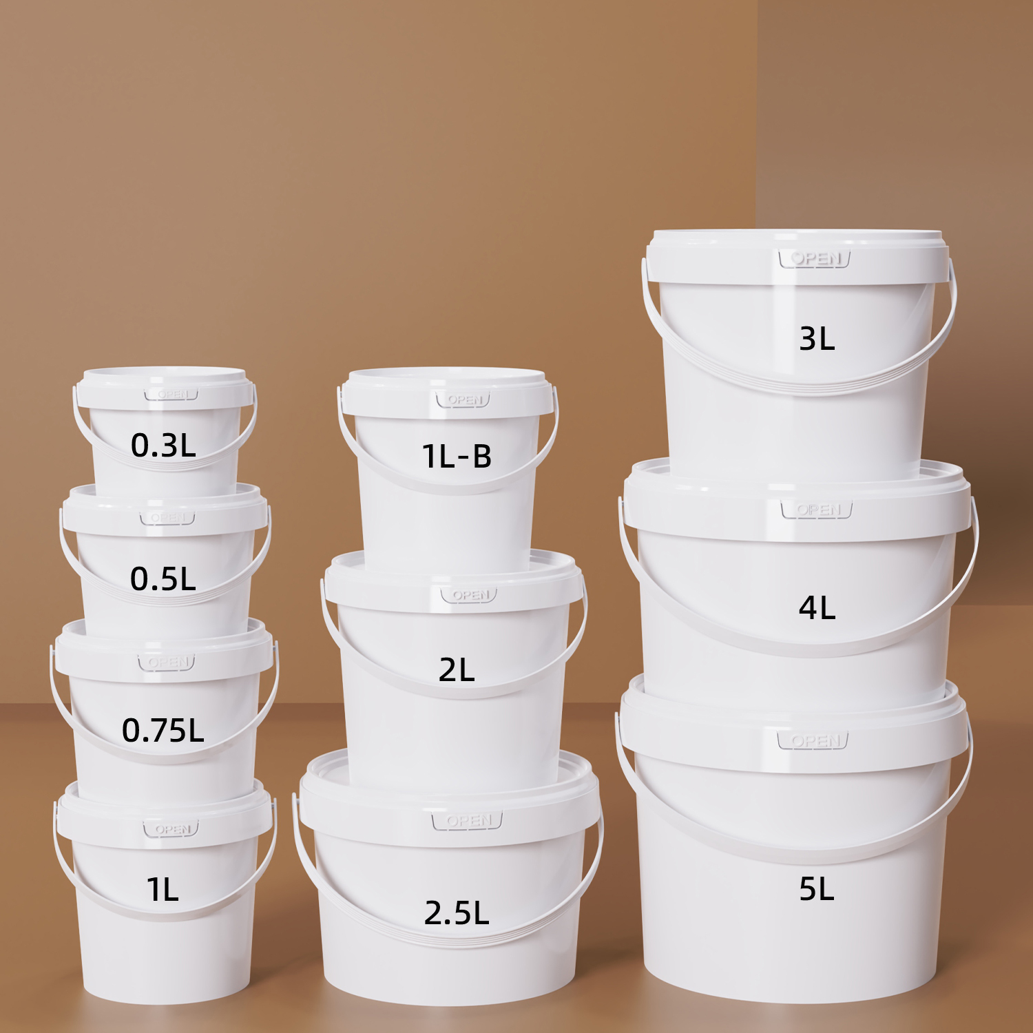 1000ml One Liter Round Plastic Tub & Bucket