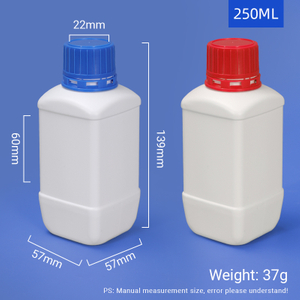 Lab Grade Thickened Leakproof 250ml Square HDPE Sample Bottle for Chemical Reagent Storage 