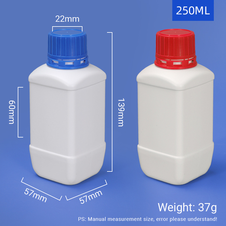 250ml Square HDPE Sample Bottle with TE Screw Lid