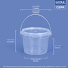 500ml 16.9 oz. Plastic RoundTubs & Buckets