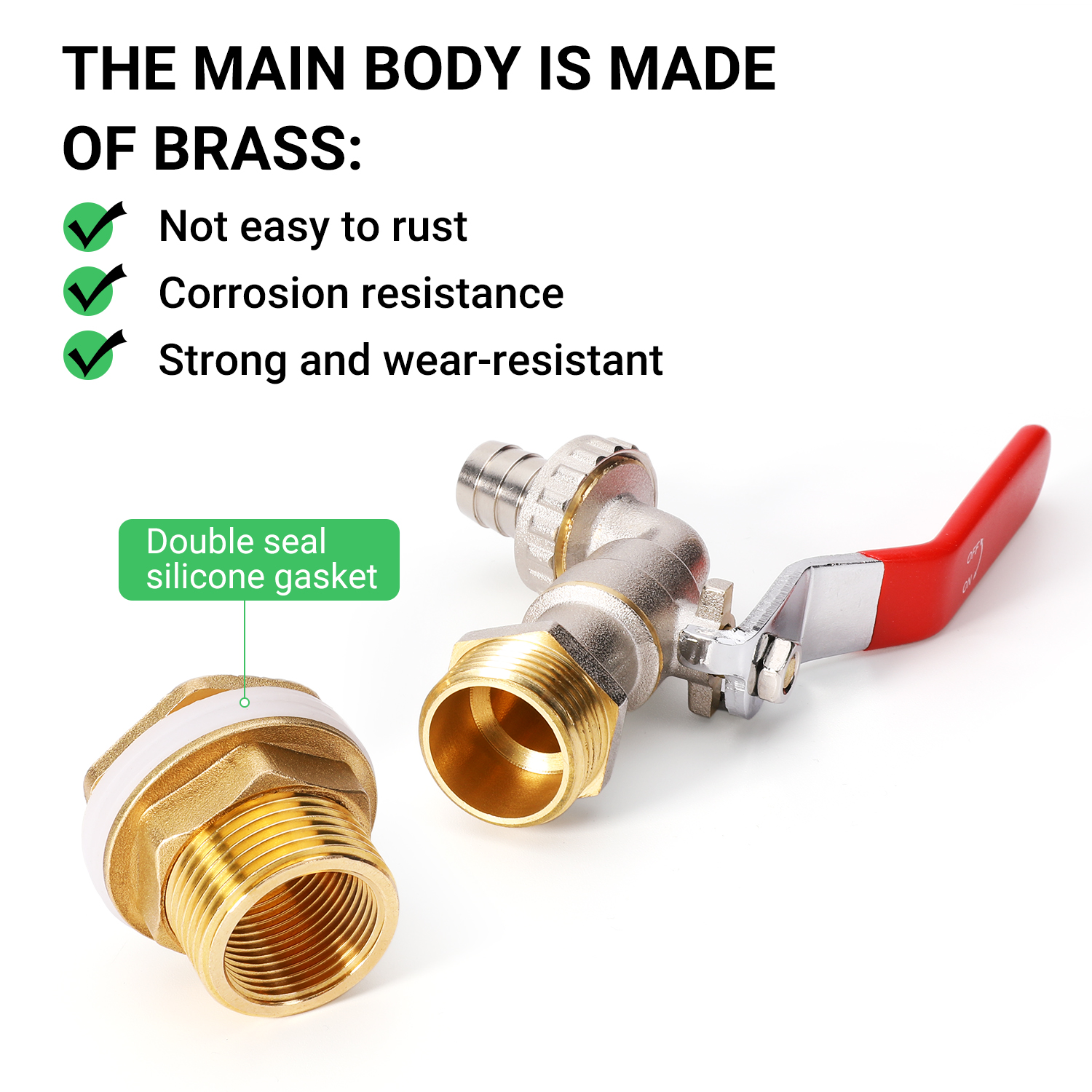 IBC Tote Tank Adapter Faucet Coarse Thread S60X6 Outlet 1/2", 3/4" GHT Male Adapter Fitting