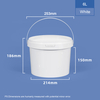 6L White Food Grade PP Plastic Bucke & Tub