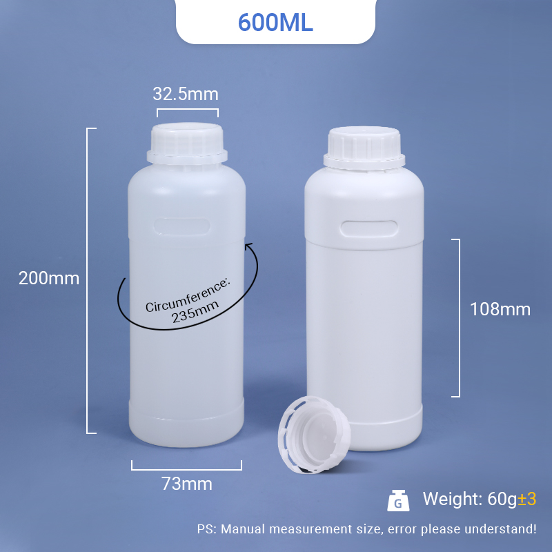 600ml Plastic HDPE Bottle with TE Lid