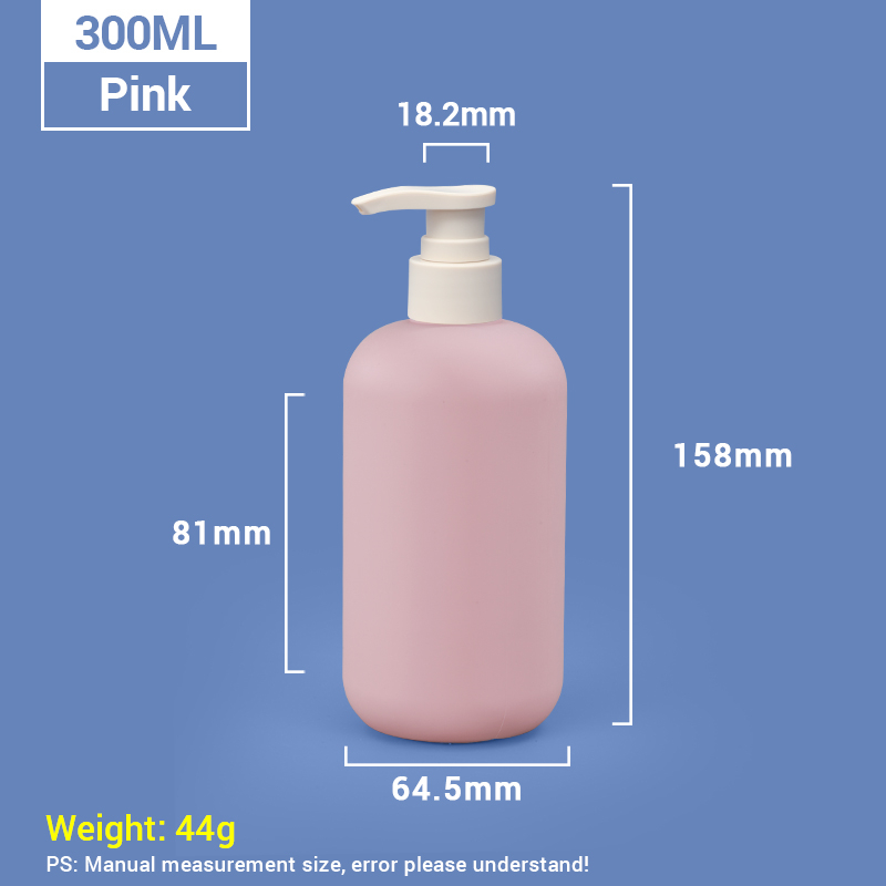 300ml Pink Plastic Shampoo Bottles with Apricot Pump Cap
