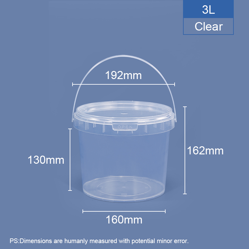 3 Ltr Food-grade Round Plastic Bucket &Tub