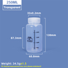 250ml Wide Mouth Graduated Plastic Reagent Bottles