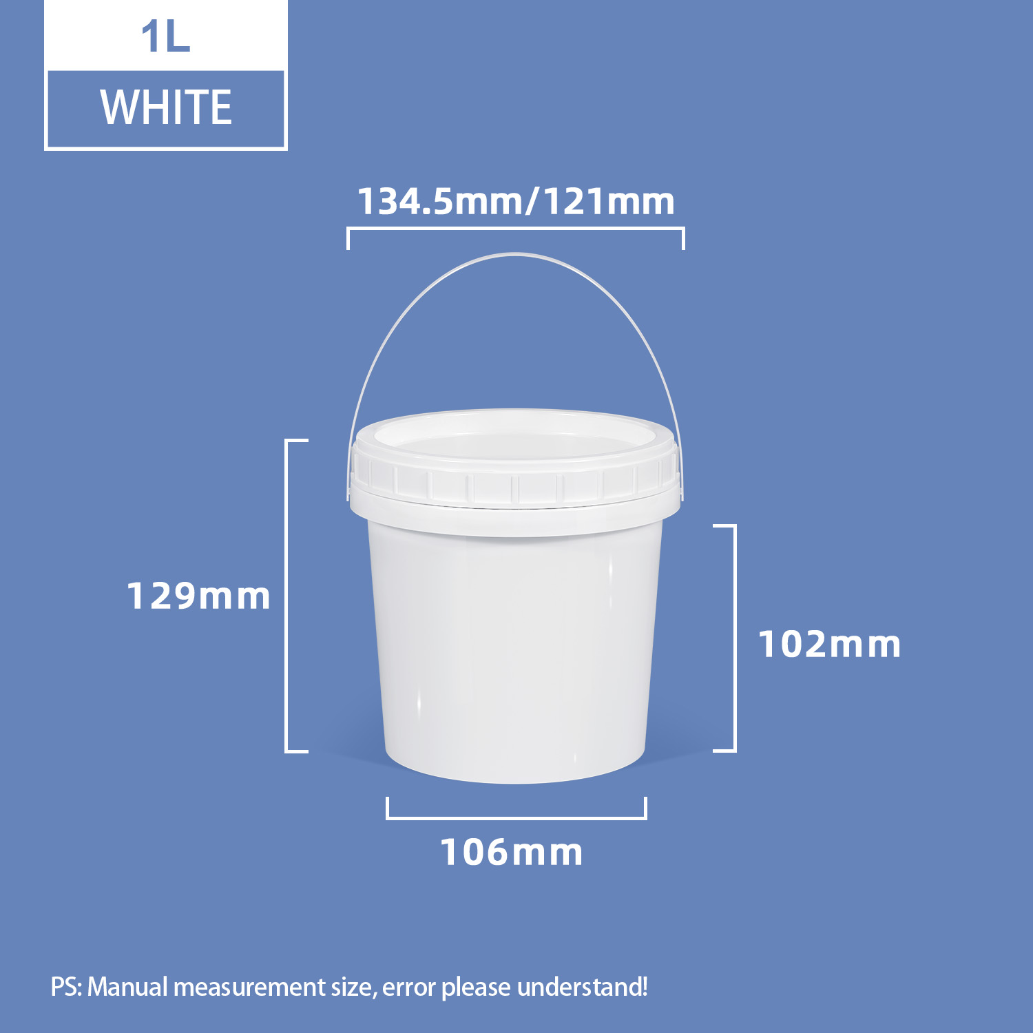 1L Screw Top Pail Plastic Buckets with Screw On Lid