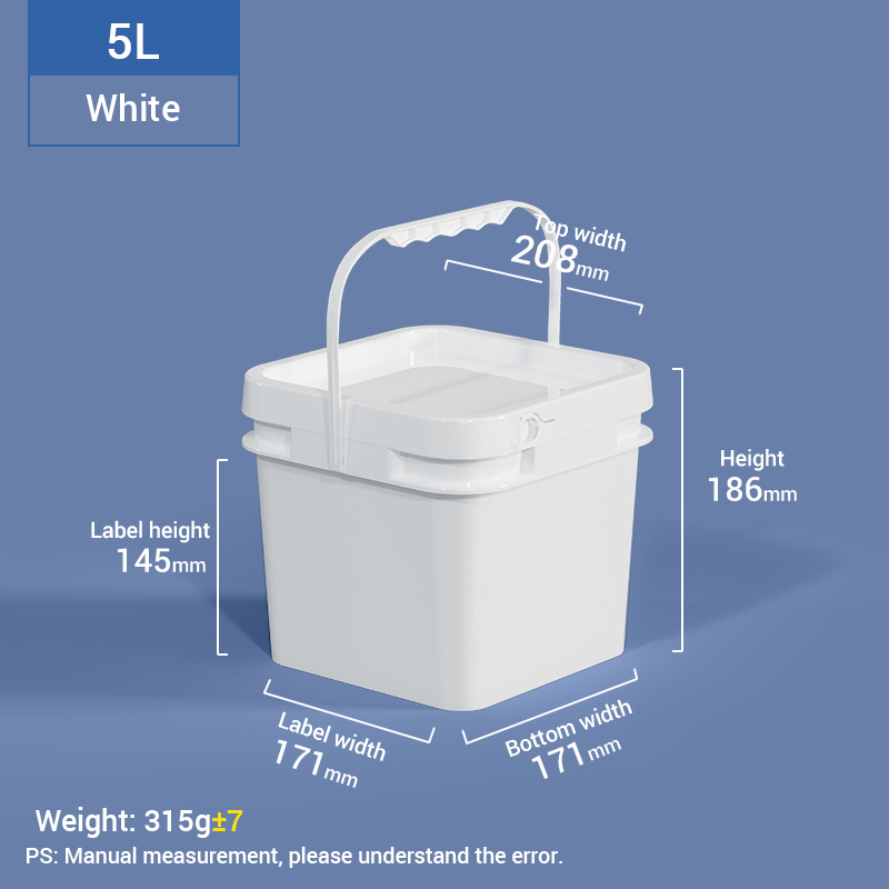 5L Square Plastic Bucket