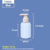 100ml Blue Travel Size Reusable Plastic Cosmetic Pump Bottles with Apricot Pump Cap