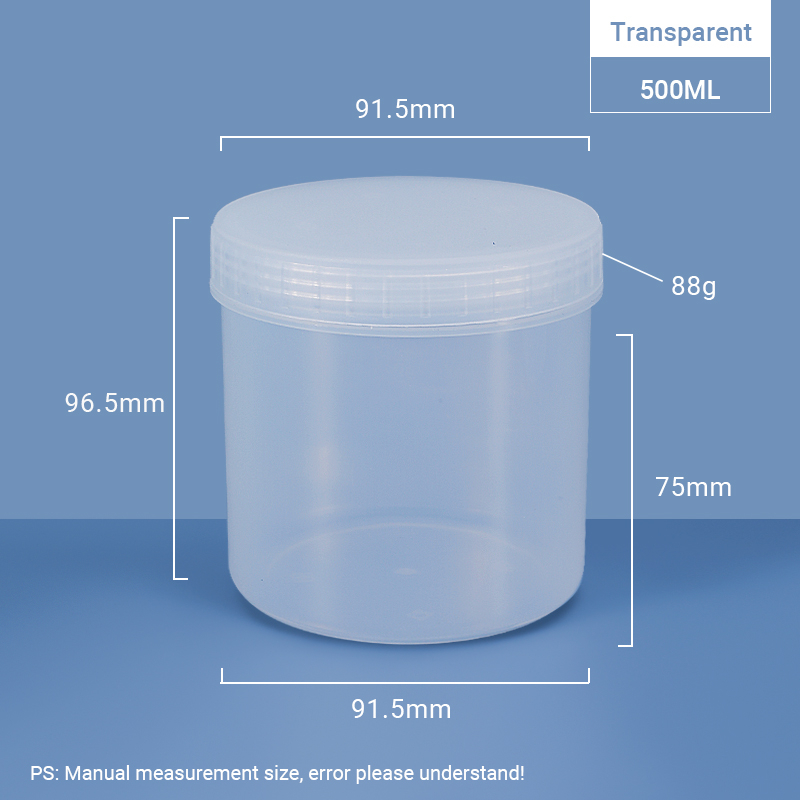 500ml Wide Mouth Plastic Jar with Screw Cap 