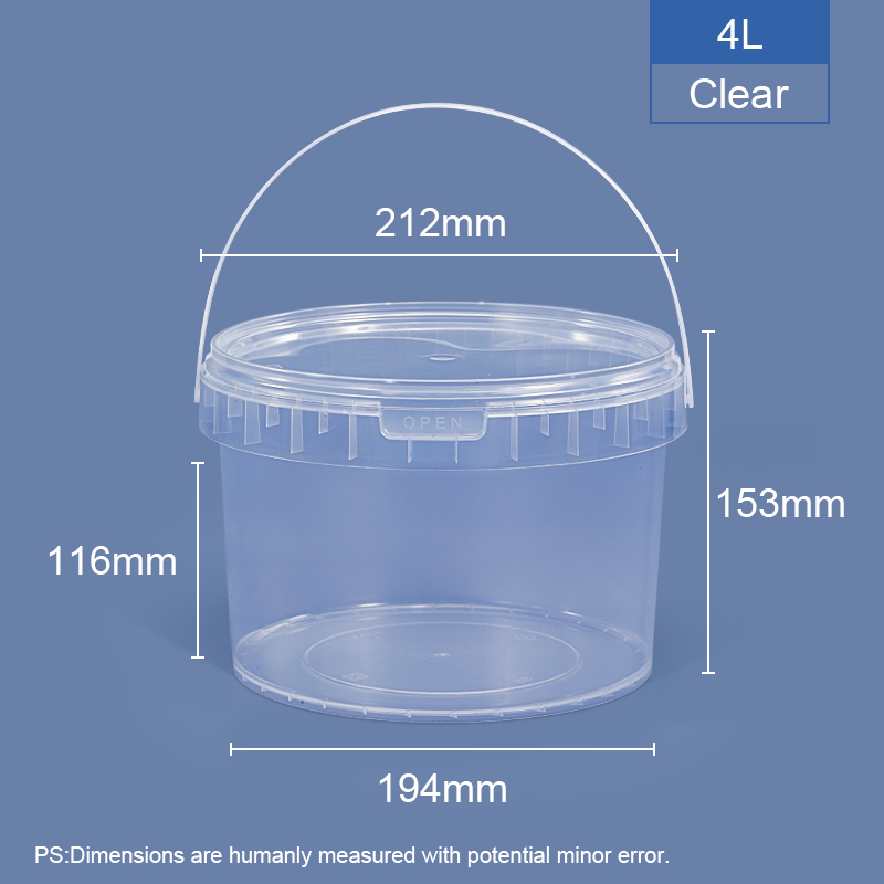 4L Food-grade Round Plastic Bucket & Tub