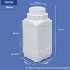 1000ML 1L Wide Neck Square HDPE Bottle for Chemical Powder Packaging 