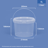 6L Transparent Food Grade PP Plastic Bucke & Tub