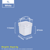1L White Square Plastic Bucket with Lid and Handle