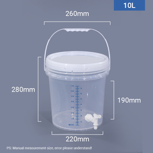 5L Round Graduated Mixing Pail Plastic Measuring Bucket with Tap