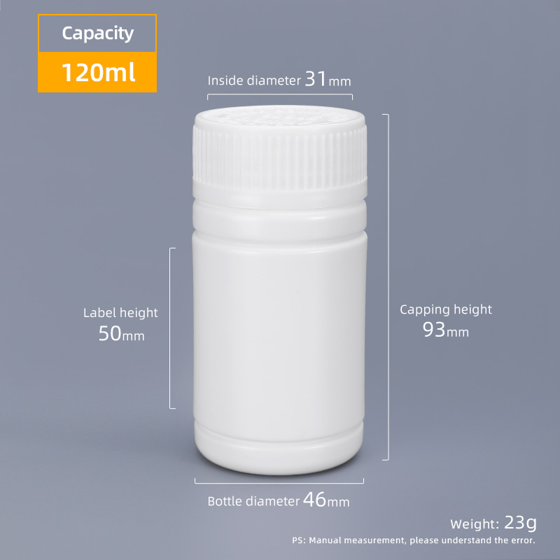 High Quality Pill Vitamins Plastic Bottle White Medicine Bottle with Child Safety Cap 