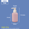 100ml Pink Travel Size Reusable Plastic Cosmetic Pump Bottles with Apricot Pump Cap
