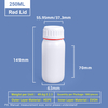 250ml White Plastic Coex Bottle with Red Colored Ring Around Cap