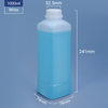 1000ML 1L Square Plastic HDPE Bottle with Tamper Evident Screw Lid- Natural
