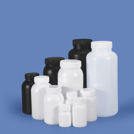 Factory Direct Black White HDPE Wide Mouth Plastic Bottle with Inner Cap Leakproof for Chemical Lab Use