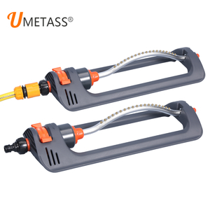 Oscillating Lawn Sprinkler with 19 Hole Brass Nozzles, Covers up to 8-10m, Includes Spray Jet Cleaning Needle