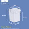 13L White Square Plastic Bucket with Metal Handle
