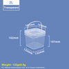 2L Transparent Square Plastic Bucket with Lid and Handle