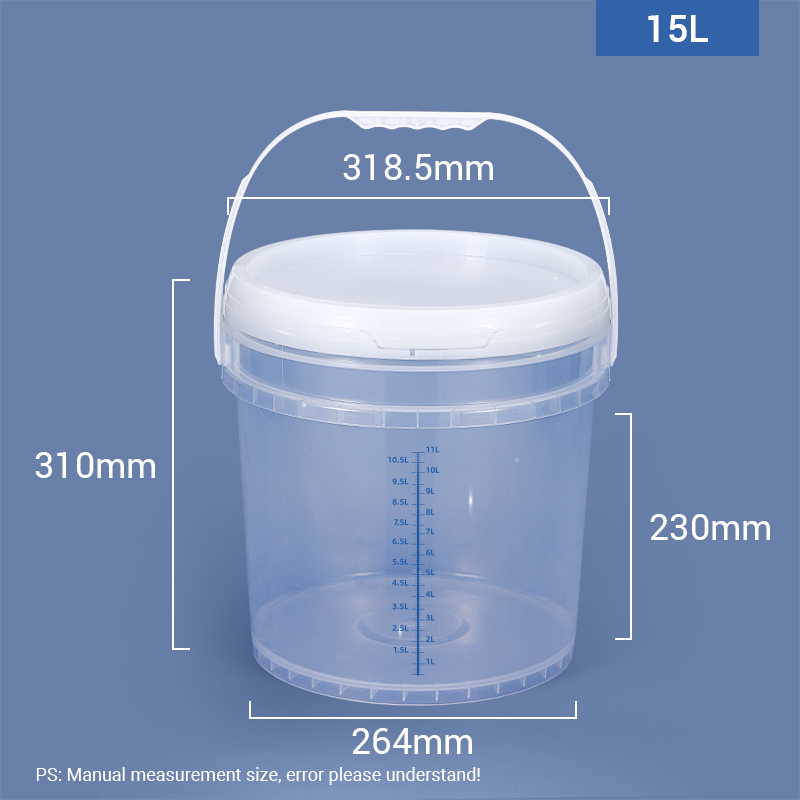 5L Round Graduated Mixing Pail Plastic Measuring Bucket