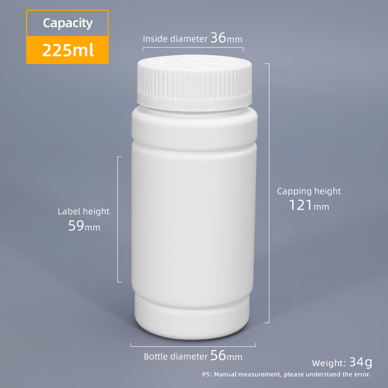 High Quality Pill Vitamins Plastic Bottle White Medicine Bottle with Child Safety Cap 