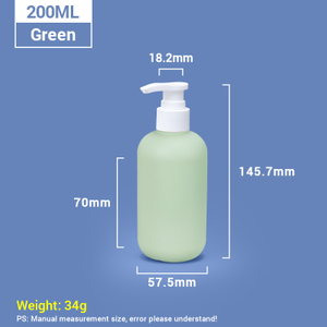 200ml Green Plastic Shampoo Bottles with White Pump Cap