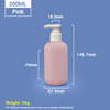 200ml Pink Plastic Shampoo Bottles with Apricot Pump Cap