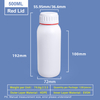 500ml White Plastic Coex Bottle with Red Colored Ring Around Cap