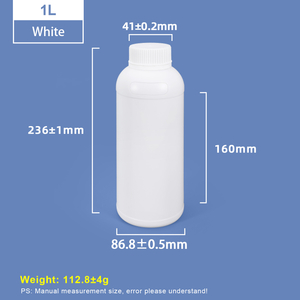 1L Wide Mouth Round Plastic Bottle White HDPE Bottle 
