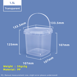 1.5L Square Food Grade PP Plastic Storage Bucket