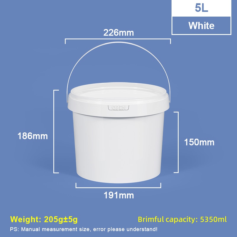 5L Food-grade PP Plastic Bucket with Lid