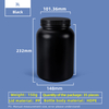 3L HDPE Wide Mouth Plastic Bottle with Gasket Cap Leakproof for Chemical Lab Use