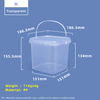 3L Square Food Grade PP Plastic Storage Bucket