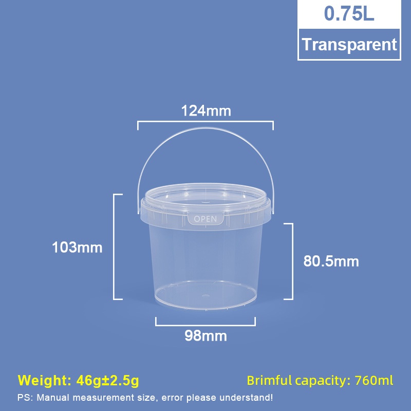 750ml 25 oz. Round Plastic Tubs & Buckets