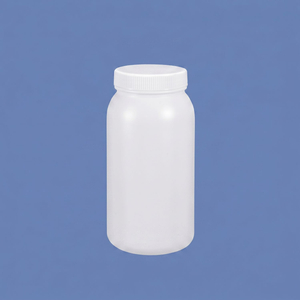 1L HDPE Wide Mouth Plastic Bottle with Inner Cap Leakproof for Chemical Lab Use
