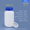 500ml HDPE Wide Mouth Plastic Bottle with Scale Line Inner Cap Leakproof