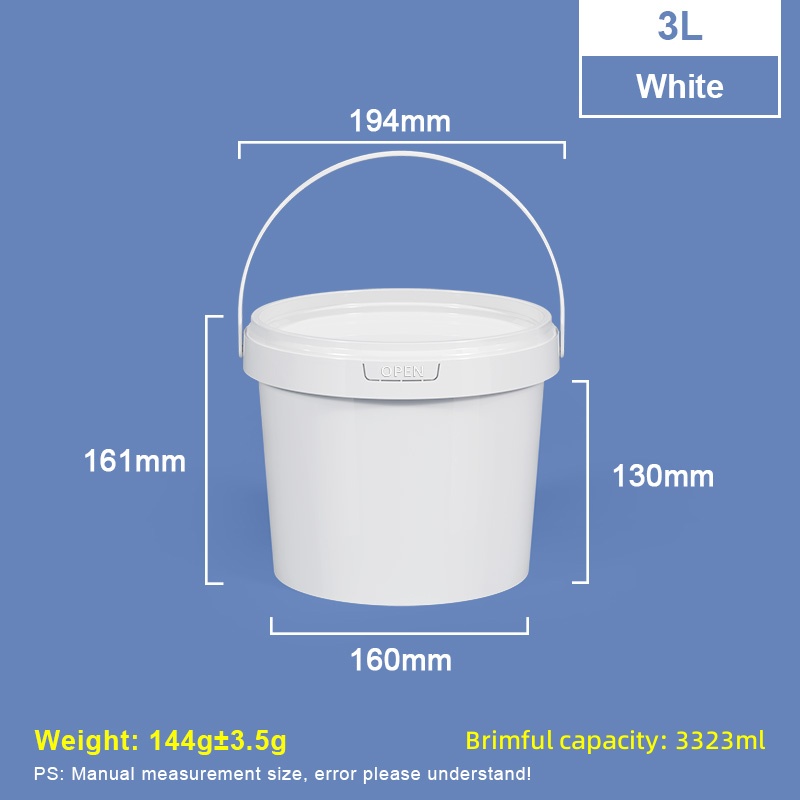 3L Food-grade PP Plastic Bucket with Lid