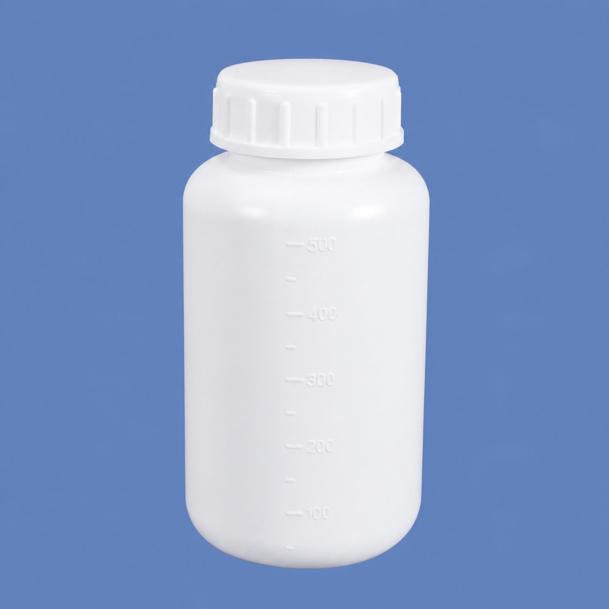 500ml HDPE Wide Mouth Plastic Bottle with Scale Line Inner Cap Leakproof